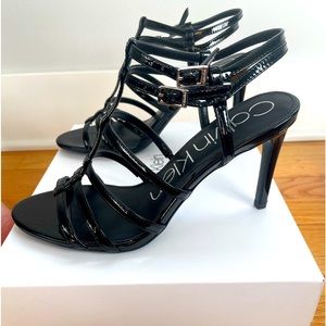 Calvin Klein Black Patent Leather High Heels Size 9